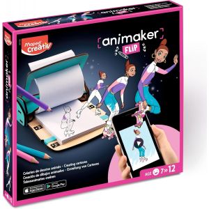 KALANKA-Creativ - Animaker Flip Poetic - Création de Dessins Animés - Set Complet avec Cahier & Aide à la Création Flipbook + Crayons et Fournitures - Accès Appli Animaker - Dès 7 Ans - Neuf