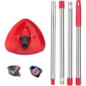 KALANKA-Tête de Balai rotative Rouge avec poignée pour Balai à Franges Viledar Turbo Spin 2 en 1, Disque de Rechange Triangulaire pour Balai à Franges Turbo Smart/EasyWring&Cleaning ¿ Accessoires pou - Neuf