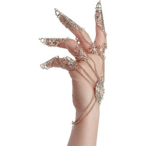 Kal-Bracelet D'extension De Doigt Bracelet &Agrave; Griffes En Or Pour Halloween Bague &Agrave; Griffes Pour Doigts Punk Cha&icirc;ne &Agrave; Main R&eacute;glable - Neuf