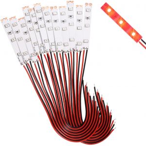 Kalanka-12 Pièces 50mm 12v - 18v Bandes Lumineuses Pré-Câblées, 2835 Modélisme Led, Led Smd Auto-Adhésives Flexibles, Rouge - Neuf
