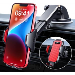 Kalanka-Support Telephone Voiture&iquest;Certifications Brevets Et S&eacute;curit&eacute;&iquest; Porte Telephone Voiture Ventouse Et Grille A&eacute;ration Clips, Pour Tableau De Bord Pare-Brise Compatible Avec Iphone Samsung Etc - Neuf