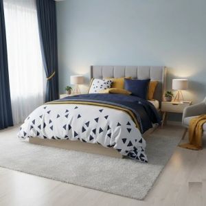 Parure De Lit - Nordik - 240 X 220 Cm - Motif G&eacute;om&eacute;trique (Triangles) - 100% Coton Oeko-Tex - Neuf