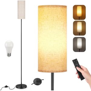 Ulteronixshop-Lampadaire Sur Pied Salon, Lampe Sur Pied Moderne De 171.5cm &Agrave; Intensit&eacute; Variable Avec 3 Temp&eacute;ratures De Couleur, Abat-Jour En Lin Beige Et (Ampoule 12 W Incluse) (Grise) - Neuf