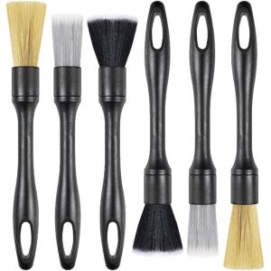 Mevronisshop-6 Pi&egrave;ces Brosse Douce Anti Poussiere Int&eacute;rieur Cpinceau, Brosses &Agrave; Poussi&egrave;re Jante Pinceaux Interieur, Pinceau Detailing Auto Kit De D&eacute;tail, Brosse Detailing Auto Pour Int&eacute;rieur, Ext&eacute;rie - Neuf