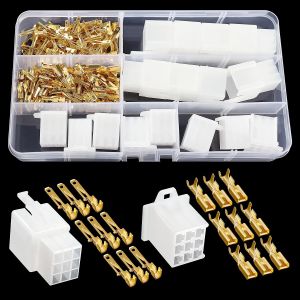 160 Pièces 2.8mm Automobile Connecteur Kit,9 Broches de Fil Électrique Connecteur et Femelles Sertir Cosse Assortiment,pour Moto,Voiture,Camion,Scooter,Bateaux Électrique (Blanc) - Neuf