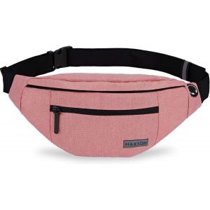 KALANKA-Grand Sac Banane pour Femme et Homme, Sac Banane avec Prise Casque et 4 Poches zippées, Ceinture réglable pour Le Cyclisme, la Course, Le Jogging, Les Voyages, l'extérieur - Neuf