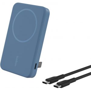 Hui-Boostcharge Pro Batterie Externe Magnétique Sans Fil 5000mah Avec Qi2,Chargeur Portable Compatible Magsafe,Support Intégré,Batterie Portable Pour Iphone 16,Iphone 15,14,13,Etc.,Bleu - Neuf