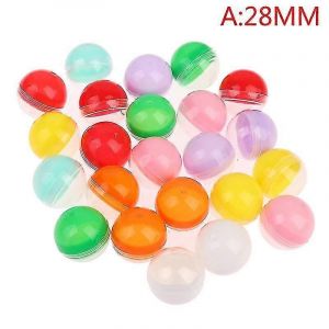 100pcs / Paquet En Plastique Vide Jouet Distributeur Automatique Capsules Demi-Clair Demi-Couleur Rond Boule-28mm-A - Neuf