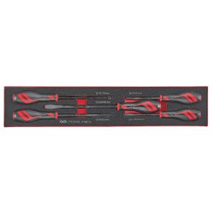 Jeu de tournevis &agrave; choc Foamx4 tray PLAT- PH 5 pi&egrave;ces Teng Tools TEXMDTN - Neuf