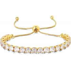 Eryi-Bracelet Femme Argent Tennis Bracelet Couple Bleu Et Cristal Zircone Cubique Bijoux Personnalisés Cadeau Femme Amitié Anniversaire Femme - Neuf