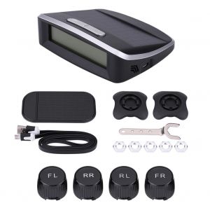 Systeme de surveillance de la pression des pneus sans fil a energie solaire pour voiture TPMS avec 4 capteurs externes - Neuf