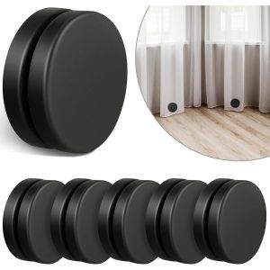 (Noir, 6 pièces) Poids de rideau de douche Poids de rideau magnétiques ronds Poids de rideau magnétiques imperméables Convient aux rideaux de douche, nappes - Neuf