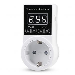 1pcs Prise De Thermostat Avec Capteur,Prise De Contr&ocirc;leur De Temp&eacute;rature Num&eacute;rique,Interrupteur De Temp&eacute;rature &Eacute;tanche Eu Plug-Yuyu - Neuf