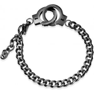 Kal-Bracelet Menottes, Bracelet/Cheville En Acier Inoxydable Pour Hommes Femmes Adolescents, Couples Bracelets Menottes Design Distance Matching Amitié Meilleur Ami Bracelet - Neuf