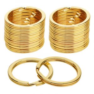 Lot de 50 porte-clés et un tournevis plat, robuste et résistant, pour la voiture, la maison, le grand anneau en métal pour votre chien, la ceinture, l'école, le bureau, le bricolage - Neuf