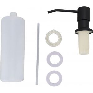 KAL-Distributeur De Savon Pour &Eacute;vier De Cuisine, Distributeur De Savon D'&Eacute;vier De Cuisine 300 Ml En Acier Inoxydable, Distributeur De Savon Multifonctionnel &Agrave; Rotation &Agrave; 360 &deg; Pour Cuisine(Noir) - Neuf