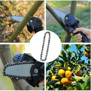 4pcs Mini chaîne de tronçonneuse 4 pouces Chaîne de scie guide 1/4 Lp Pas,28 sections compatibles avec électrique P-hao - Neuf