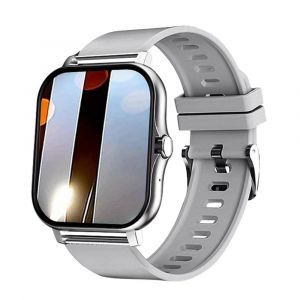 Nouvelle Montre Intelligente 1.83 ''Hd &Eacute;cran Tactile Pour Xiaomi Bluetooth Appel Sans Fil Moniteur De Fr&eacute;quence Cardiaque Contr&ocirc;le De La Musique Smartwatch Hommes Femmes.Silicone Silver. - Neuf