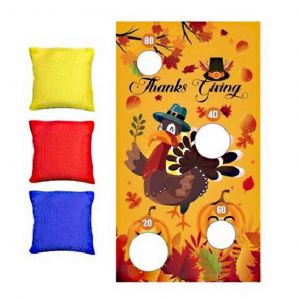 Jeu de lancer de drapeaux de cirque de carnaval, jeu de lancer de Thanksgiving, activit&eacute; de f&ecirc;te interactive, jouet d'apprentissage pr&eacute;coce pour tout-petits, 3 sacs de haricots-chapeau - Neuf