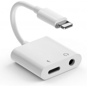 LORANKA-Aaptateurs Lightning vers Prise Casque 3,5 mm[Certifi&eacute; MFi], Adaptateur Ecouteur Jack 3.5 mm, Audio AUX Jack de Charge Connecteur Compatible avec iPhone 14/13/12/11/X/8/7/iPad - Neuf