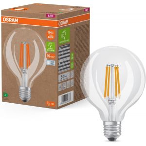 Sjzg-Led Superstar Classic Globe G 95 En Forme De Bouclassique, Corps En Verre Transparent, 3,8 W, 806 Lm,E27, Lumi&egrave;re Blanc Froid De 4000 K, Eek A, Diam&egrave;tre 95 Mm. - Neuf