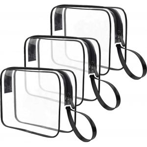 Lot De 3 Trousses De Toilette Transparentes Et Étanches Pour Homme Et Femme, Trousse De Toilette Tsa Pour Avion, Trousse De Maquillage De Voyage-Générique - Neuf