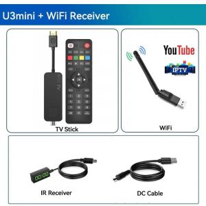 UBISHENG U3mini DVB T2 DVB C décodeur de télévision numérique HD canaux de télévision gratuits 7 jours Sintoniseur de télévision EPG pour l'espagne France Itlay Columbia ect--With WiFi - Neuf