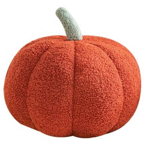 Coussin en peluche doux en forme de citrouille d'Halloween, décoration pour canapé, coussin en polaire, décoration citrouille d'Halloween-28 cmRouge - Neuf
