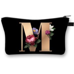 MAA-Trousse de Maquillage Femme Voyage Pochette en Polyester Imprimé Lettres Toilette Petit Sac Cosmetique - Neuf