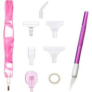 Stylo Diamant Livré Avec 7 Forets Diamantés, Broderie Diamant Accessoires, Stylo Diamond Painting, Accessoires De Broderie Diamant 1 Couteau De Bricolage[Pou8805421] - Neuf