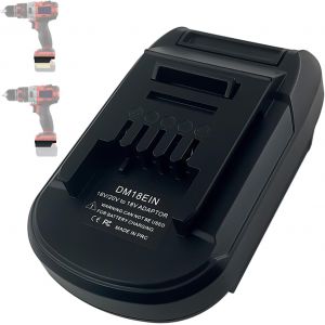 MEVRONISSHOP-Adaptateur de batterie Einhell - Pour batterie Li-Ion Dewalt/Milwaukee 18 V - Fonctionne pour les outils &eacute;lectriques Einhell 18 V Li-Ion (pas de batterie) - Neuf