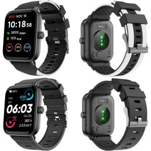 Kal-Montre Connectée Smartwatch Pour Hommes Femmes, Montre Avec Alexa Pour Ios Android, Montre Étanche Ip68, Diy Et 120 Cadran De Montre, 100 Modes De Mouvement, Moniteur De Fréquence Cardiaque - Neuf