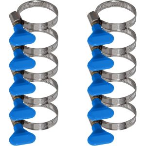 Pack De 10 En Acier Inoxydable De Noix De L'aile D'un Collier De Serrage - Bande De 9mm Collier De Serrage (Bleu De Noix De L'aile 25-40mm) - Neuf