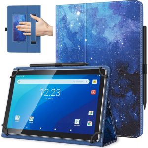 Coque Universel Pour Tablette Androiod De 10,1 Pouces Avec Boucle Pour Stylet, Coque Léger Et Pliable Avec Main Pour Toutes Les Tablettes À Écran Tactile De 9,6 À 11 Pouces, Bleu Ciel Étoilé - Neuf