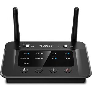 KALANKA-B03 Émetteur Récepteur Bluetooth 5.3, Transmetteur Récepteur Bluetooth aptX HD Adaptateur Bluetooth 5.3 aptX Faible Latence pour TV PC, Optique Digital RCA AUX 3.5mm - Neuf