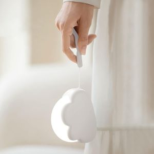 Veilleuse Enfant Nomade Lampe Nuage De Nuit Maternit&eacute; Lampe Chevet Rechargeable Chambre B&eacute;b&eacute; Cadeau Nouveau-N&eacute; Fille, Abs, Blanc - Neuf