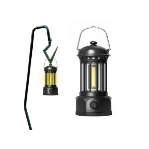 Lanterne De Camping Led Portable Rechargeable 10,1 X 21,1 Cm, Noire, 250 Lumens, R&eacute;sistante &Agrave; L'eau, Chargement Usb - Neuf