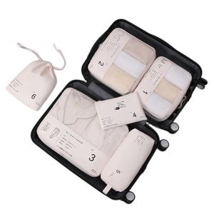 6pcs / set Voyage Sacs de Rangement Organisateur L&eacute;g&egrave;res Fermetures &Agrave; Fermeture &Eacute;clair Valise Organisateur Sac Pour Voyage &Agrave; La Maison Ancien Rose - Neuf