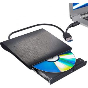 Lecteur CD/DVD Externe Usb3.0/Type C Double interface ,Noir - Neuf