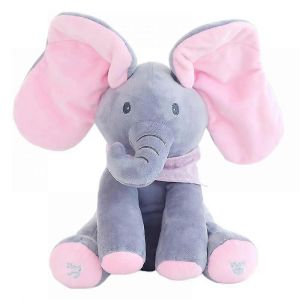 Adorable peluche éléphant animée pour bébé de 30 cm - Neuf