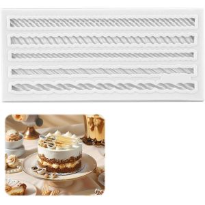 Kal-Moules En Silicone En Forme De Corde Tricotée, Moule À Chocolat Rétro, Moule En Dentelle Gaufrée, Outil De Décoration Pour Pâte À Sucre, Cupcakes, Pâte À Sucre - Neuf