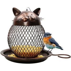 Charmante mangeoire à oiseaux suspendue en métal vintage ¿ Design nautique pour jardin et cour, attire les oiseaux sauvages, durable et facile à remplir - Neuf