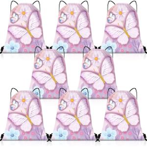 Nzqaf-8 Sacs À Dos Avec Cordon De Serrage 30 X 25 Cm Sac De Sport À Cordon Sac-Cadeau À Dos Réutilisable Pour Fête Enfants Anniversaire - Neuf