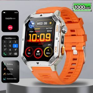 2025 nouveau robuste militaire GPS montre intelligente hommes pour Xiaomi Bluetooth appel surveillance de la sant&eacute; AI voix sport &eacute;tanche montres intelligentes Orange LED 1000mAh - Neuf