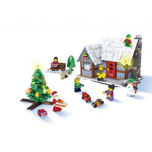 Ensemble de 936 blocs de construction de Noel, jouet creatif, modele de village de Noel - Neuf