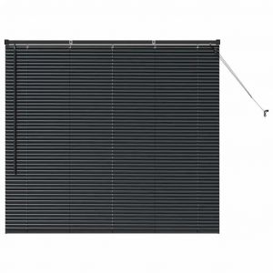 Vidaxl Store De Fenêtre Avec Des Rideaux Autre Noir 80 X 130 Cm Aluminium - Neuf