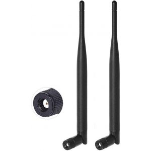 Bin Antenne Wifi 6dbi Mimo Rp-Sma Bi-Bande 2.4ghz 5.8ghz Omnidirectionnelle Pour Carte Mere Asus Msi Gigabyte Asrock Biostar Pc Caméra Sécurité Ip Routeur Wifi Carte Pcie Réseau Sans Fil,2 Paquets - Neuf