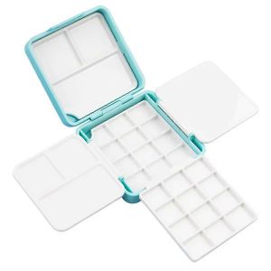 Bo&icirc;te De Peinture Aquarelle Portable, Palette 24 Grilles, Rangement Demi-Godets, &Eacute;tui De Voyage Portable, Fournitures D'art - Neuf
