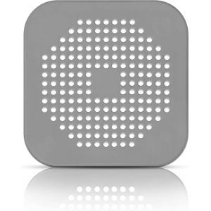 Filtre de douche en silicone gris ou blanc avec bouchon en caoutchouc pour lavabo, baignoire ou douche (gris) - Neuf