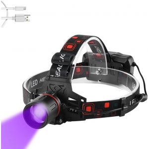 Lampe Frontale Uv, Ultraviolette Lampes Frontales Led Rechargeable Lampe Frontal Blacklight Pour La Pêche/Les Scorpions/Les Fuites D'huile Automobile Et De Cvc/L'art (Blanche + Violette) - Neuf
